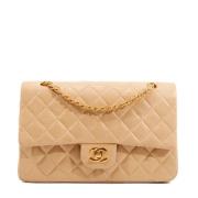 Pre-owned Leather chanel-bags Chanel Vintage , Beige , Dames