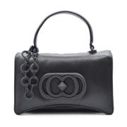 Iconische Leren Shopper Tas La Carrie , Black , Dames