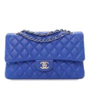 Pre-owned Leather shoulder-bags Chanel Vintage , Blue , Dames