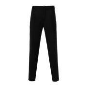 Zwarte Wol Stretch Slim Broek Incotex , Black , Heren