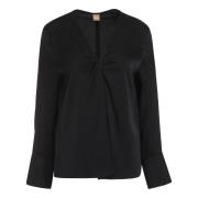 Zijden blouse met knoopdetail voor Hugo Boss , Black , Dames