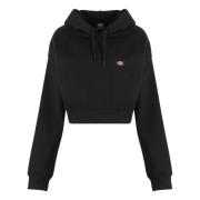 Geribbelde Cropped Hoodie in Oakport Stijl Dickies , Black , Dames