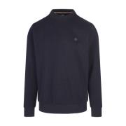 Blauwe Crew Neck Sweatshirt met Monogram Patch Hugo Boss , Blue , Here...