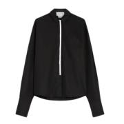 Oversized Katoenen Popeline Shirt Sportmax , Black , Dames