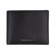 Zwarte Bi-Fold Portemonnee met Gouden Logo Alexander McQueen , Black ,...