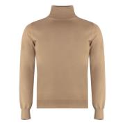 Merino Wol Coltrui Trui Drumohr , Beige , Heren