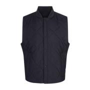 Blauwe Waterdichte Gewatteerde Gilet Jas Hugo Boss , Blue , Heren