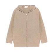 Bruine Gevilte Hoodie met Rits Max Mara , Brown , Dames