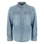 Denim Western Shirt Klassieke Kraag 100% Katoen Ralph Lauren , Blue , ...