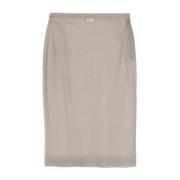 Grijze Zijden Midi Potlood Rok Saint Laurent , Gray , Dames