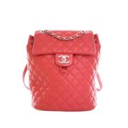 Pre-owned Leather chanel-bags Chanel Vintage , Red , Dames