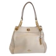 Pre-owned Leather shoulder-bags Coach Pre-owned , White , Dames