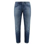 Contraststiksel Straight-Leg Jeans Dondup , Blue , Heren