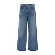 Wijde Denim Jeans met Contrasterende Stiksels Agolde , Blue , Dames