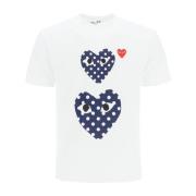 Polka Dot Heart T-shirt Comme des Garçons Play , White , Heren