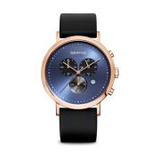 Herenhorloge Roségoud Glanzend met Leren Band 10540-567 Bering , Black...