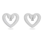 Dames Oorclips Una Hart Wit, Gerhodineerd 5626172 Swarovski , White , ...