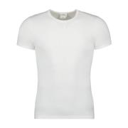 Contrast T-shirt, Korte Mouwen, Geborduurd Logo Courrèges , White , He...