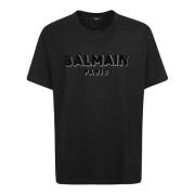 Flock & Foil T-Shirt - Bulky Fit Balmain , Black , Heren