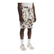 Bloemenprint Zijden Bermuda Shorts Set Dolce & Gabbana , Multicolor , ...