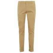 Gabardine Broek Dondup , Brown , Heren