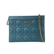 Pre-owned Leather dior-bags Dior Vintage , Blue , Dames