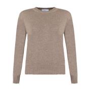 Kasjmier Boxy Sweater met Monogram Detail Max Mara , Brown , Dames