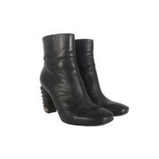 Pre-owned Leather boots Fendi Vintage , Black , Dames