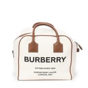 Pre-owned Canvas shoulder-bags Burberry Vintage , White , Dames