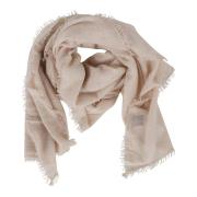 Marmer Mel Cashmere Gebreide Sjaal Allude , Beige , Dames