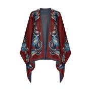 Paisley Print Fluweel Cape Ontwerp Etro , Red , Dames