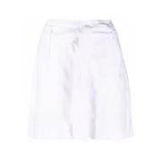 Witte Linnen Shorts Casual Stijl Ralph Lauren , White , Dames