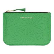 Leren Plat Etui met Rits Comme des Garçons , Green , Heren