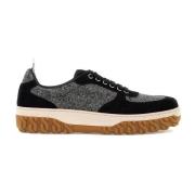 Tweed Letterman Sneakers Thom Browne , Black , Heren