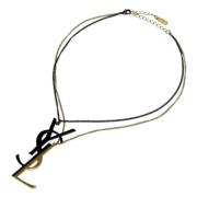 Pre-owned Metal necklaces Yves Saint Laurent Vintage , Yellow , Dames