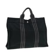 Pre-owned Canvas handbags Hermès Vintage , Black , Dames