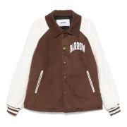 Beige Contrast Mouw Varsity Jas Barrow , Brown , Heren