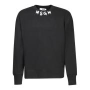 Zwarte Sweatshirt Verhoog Stijl Aw24 Msgm , Black , Heren