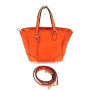 Pre-owned Leather gucci-bags Gucci Vintage , Orange , Dames