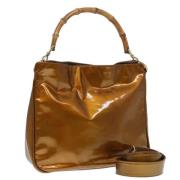 Pre-owned Leather handbags Gucci Vintage , Brown , Dames