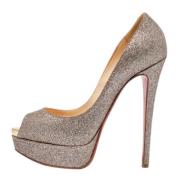 Pre-owned Fabric heels Christian Louboutin Pre-owned , Gray , Dames