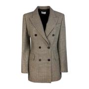 Bruine Blazer Jas Dubbele Rij Knopen Regular Fit P.a.r.o.s.h. , Brown ...