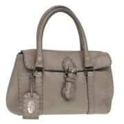 Pre-owned Leather handbags Fendi Vintage , Gray , Dames