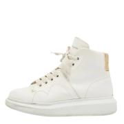 Pre-owned Leather sneakers Alexander McQueen Pre-owned , White , Dames