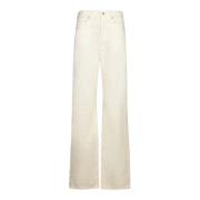 Witte Broek voor Vrouwen Aw24 7 For All Mankind , White , Dames