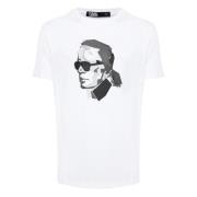 Baltisch katoenen T-shirt met Karl-afbeelding Karl Lagerfeld , White ,...