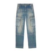 Clear Blue Cargo Jeans Diesel , Blue , Heren