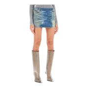 Stonewashed denim minirok Diesel , Blue , Dames