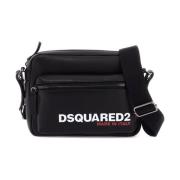 Crossbodytas van gestructureerd leer met verstelbare band Dsquared2 , ...