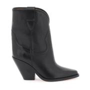 Texaanse Stijl Leren Enkellaarzen Isabel Marant , Black , Dames